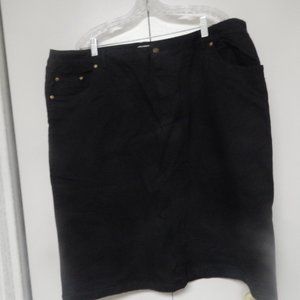 Lane Bryant Black Denim Skirt. knee length